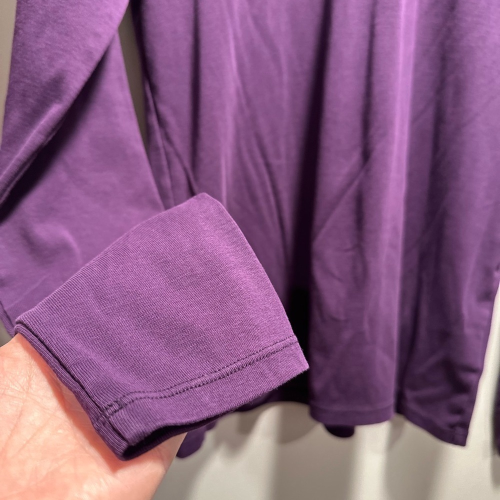 FREE* Lauren Ralph Lauren Purple Long Sleeve Top 93%Cotton Signature Corner L - Picture 8 of 16